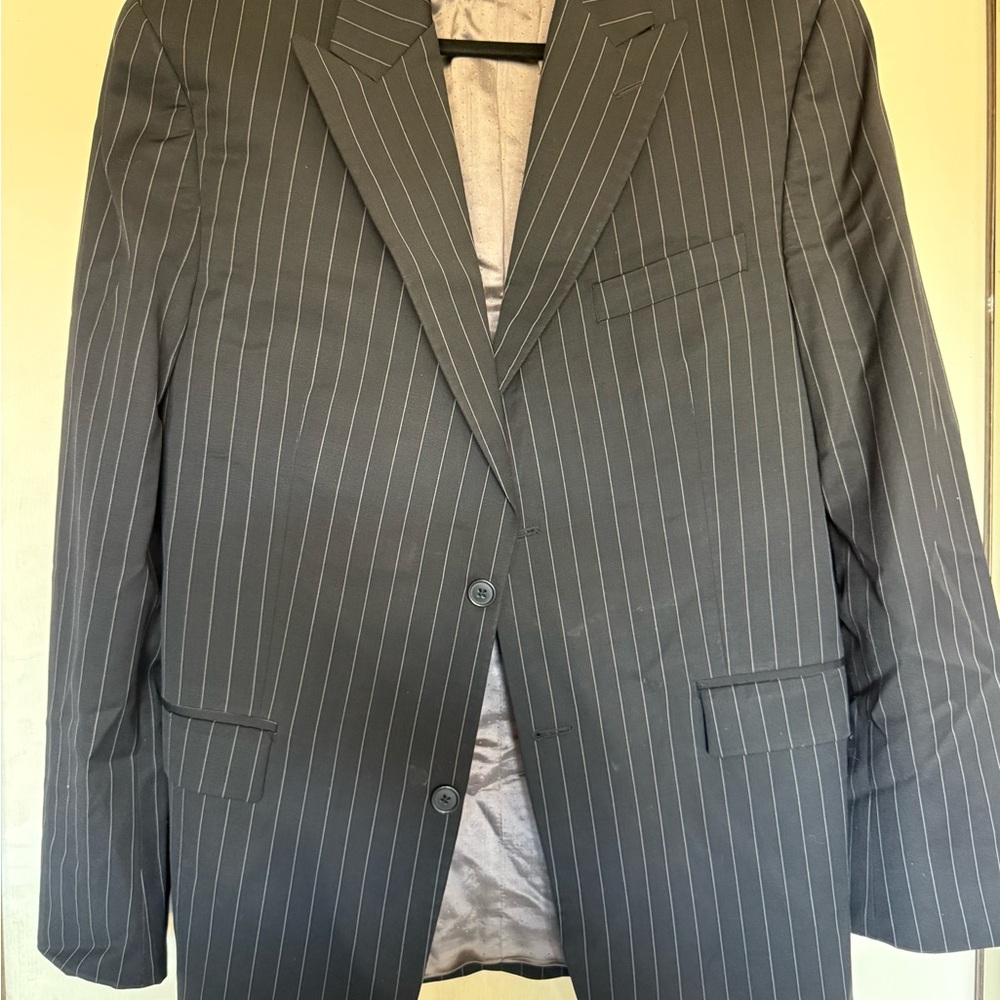 Calvin Klein Men's Black Pinstripe Suit Jacket